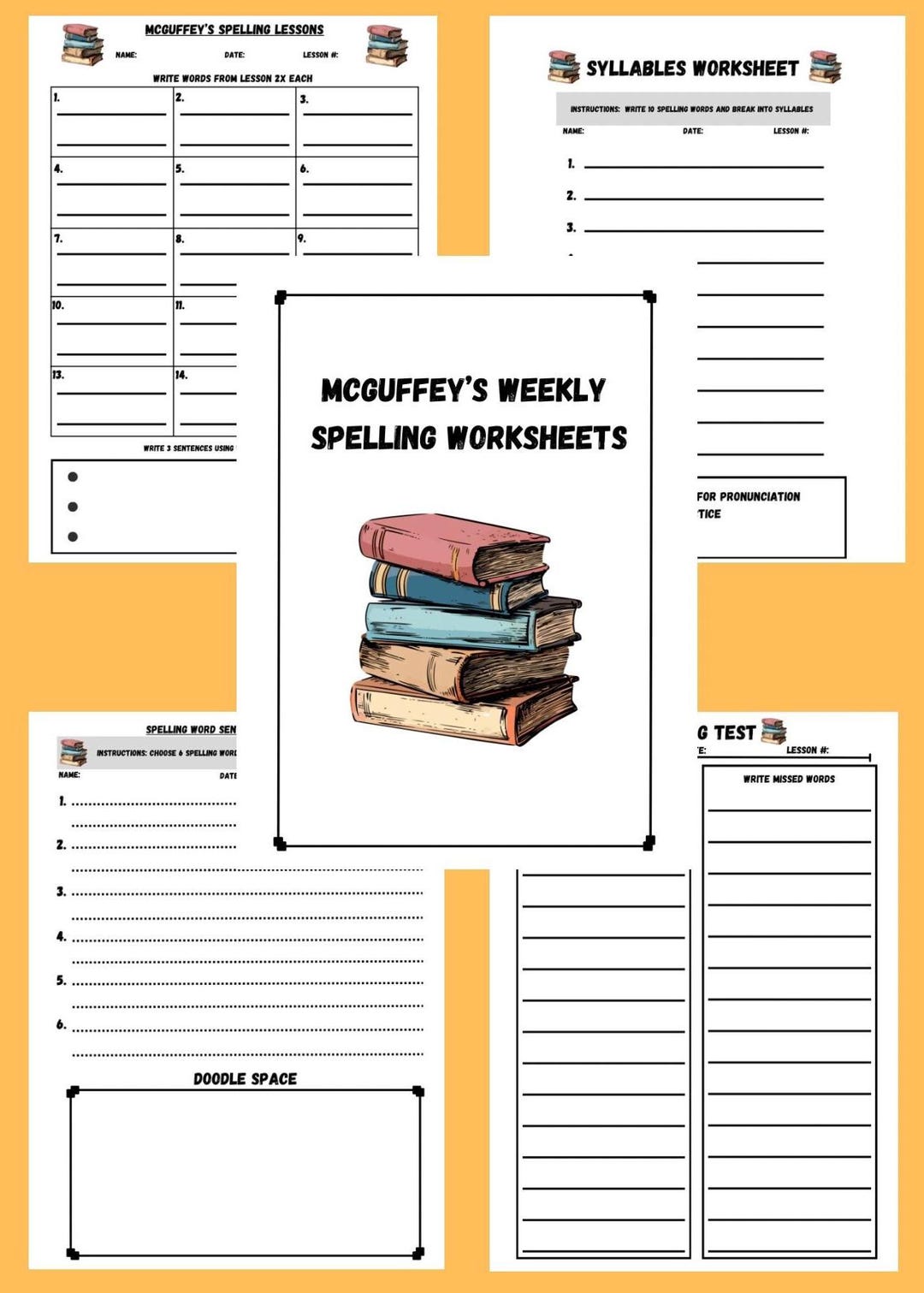Mcguffey's Spelling Notebook 36 Weeks 144 Pages - Etsy