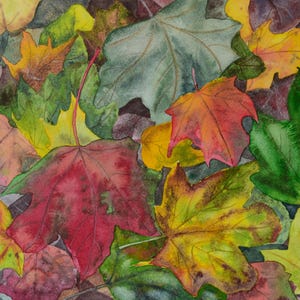 Autumn Leaves, original watercolour, wall art, A4