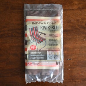 Renew a Chair Kwik-Kit Brown Orange Cream Stripe Folding Chair Seat Replacement