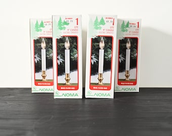 Vintage Noma 9" Electric Candle | Brass Plated Base, Switch on Cord