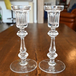 Vintage Waterford Irish Crystal Curraghmore Glencree Candlesticks | Acid Etch Marked