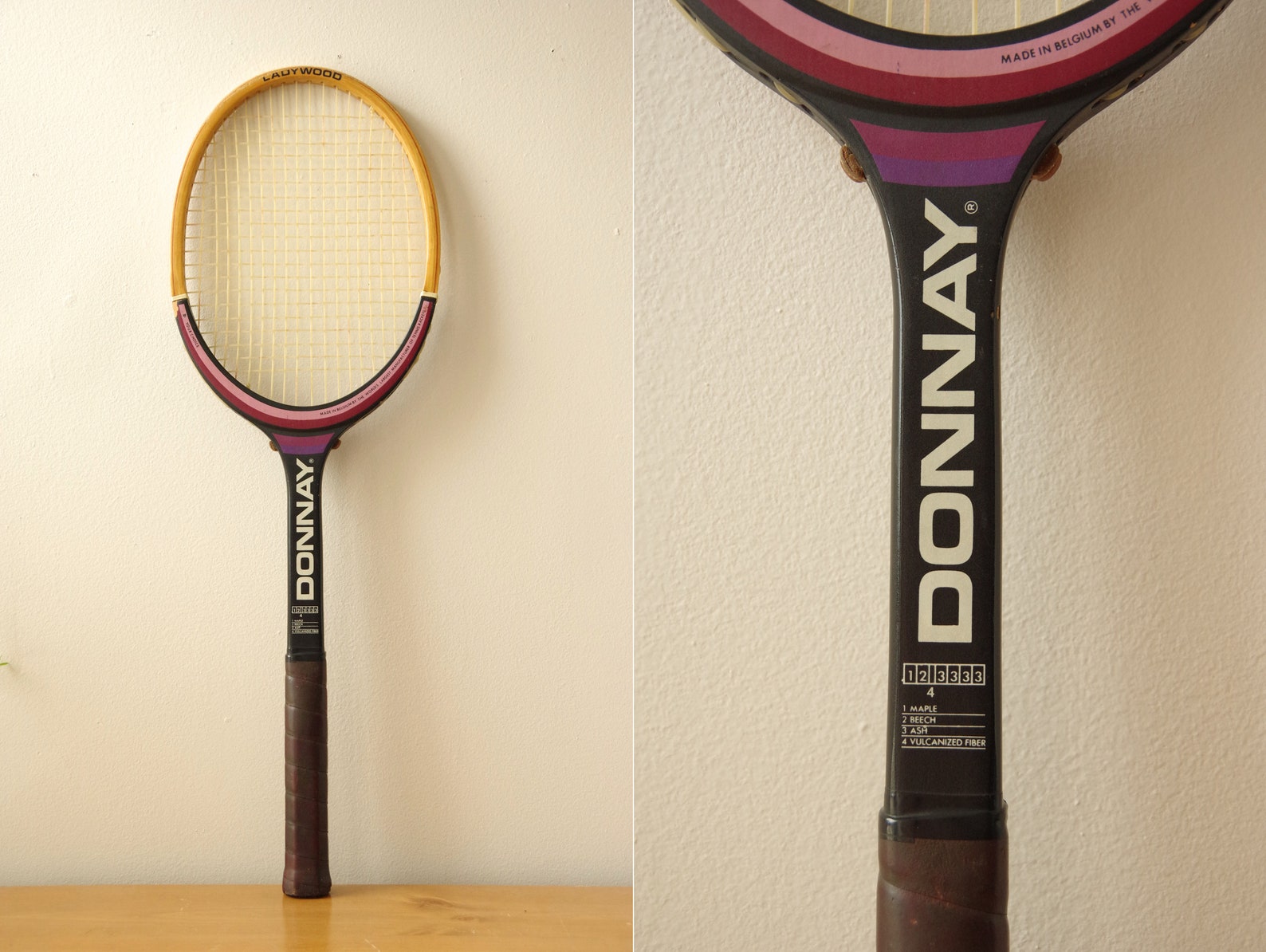 1980s Donnay Ladywood Wood Tennis Racket My Choice Made in Belgium Etsy