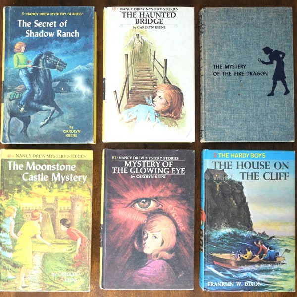 1960s-70s Nancy Drew by Carolyn Keene, The Hardy Boys by Franklin W. Dixon Young Adult Mystery Novels w/ Picture Cover | Grosset & Dunlap