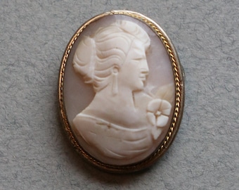 Vintage Cameo Brooch and Pendant of Asian Woman
