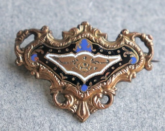 Late 1800s, Enameled Brooch from France
