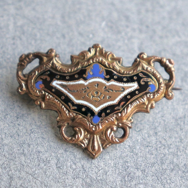 Late 1800s, Enameled Brooch from France