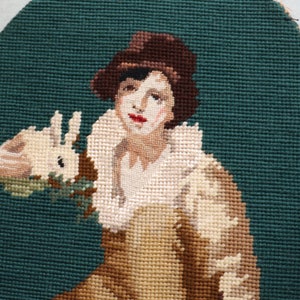 Needlepoint after Henry Raeburn’s Boy and Rabbit