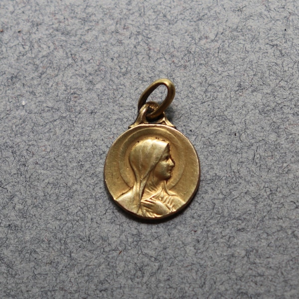 Français, Plaqué Or, Inscrit, Médaille Vierge Marie par Oria, Daté 1926