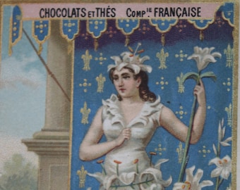Antique French Trade Card for Chocolate and Tea