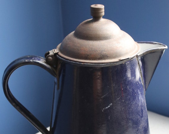Blue Enamelware Coffeepot