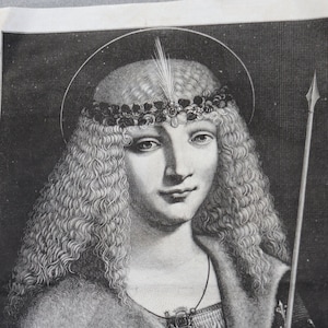 Saint Louis (Louis IX) of France, Engraving after a Drawing by Da Vinci, 1873