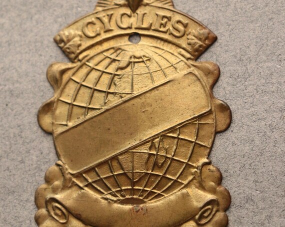 Antique, French, Bicycle Head Badge