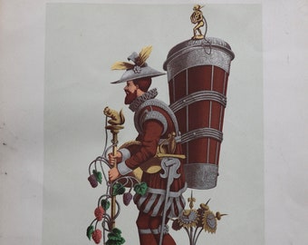 Antique French Lithograph- Surtout de Table Servant de Drageoir