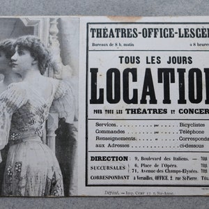 Cartolina pubblicitaria antica, francese, per Le Secret de Polichinelle al Theatre de Gymnase