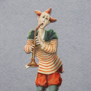 Antique, French Chromolithograph of Clown/Circus Performer