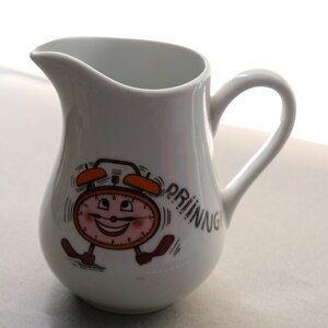 French, Pillivuyt Creamer with Alarm Clock Design