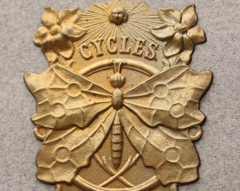 Vintage Cycles UNIC SPORT France Bicycle Head Badge Antique