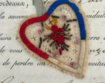 Antique Sacré Cœur Embroidered Détente