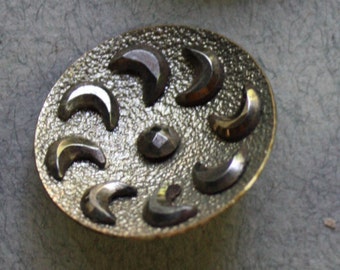 Victorian Era Applied Cut Steel Crescent Moon Metal Buttons