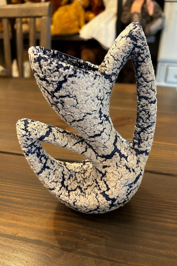 French, "Fat Lava" Vase, Marked Gavarnie