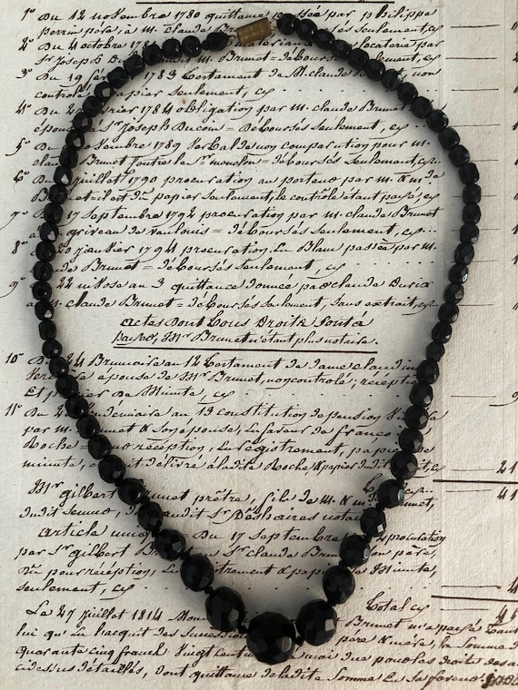 Antique,  French Jet, Graduated Bead Necklace, from France