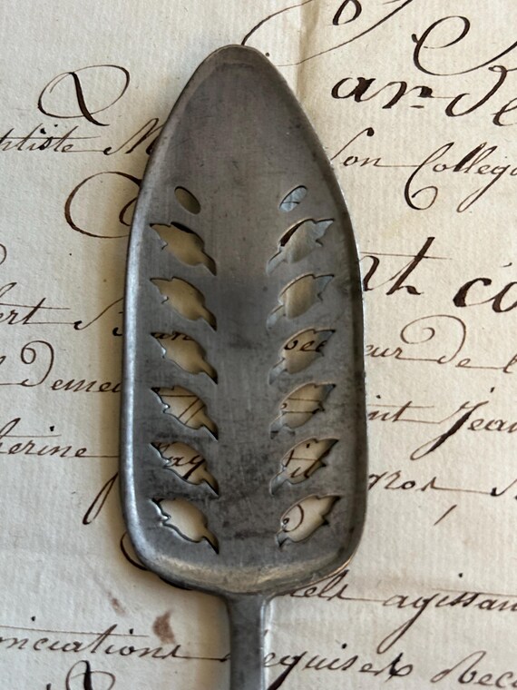 French Les Feuilles Absinthe Spoon, Circa 1860s-1900s