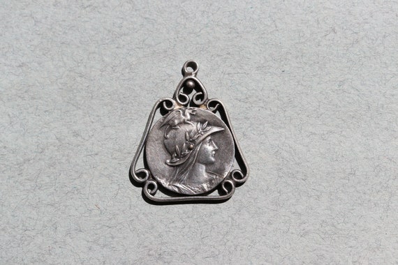 Antique, Athena, Art Nouveau Pendant from France