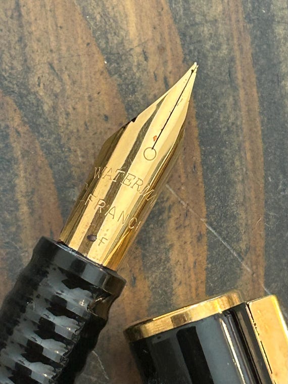Waterman Laureat I Fountain Pen in Black Lacquer with Gold-plated Fine Nib