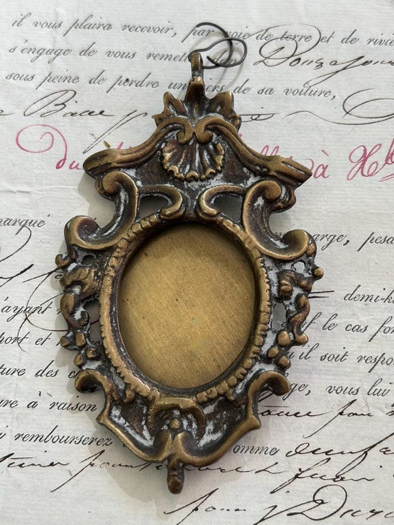 Small, Brass, Victorian Era Picture Frame, from Belgium