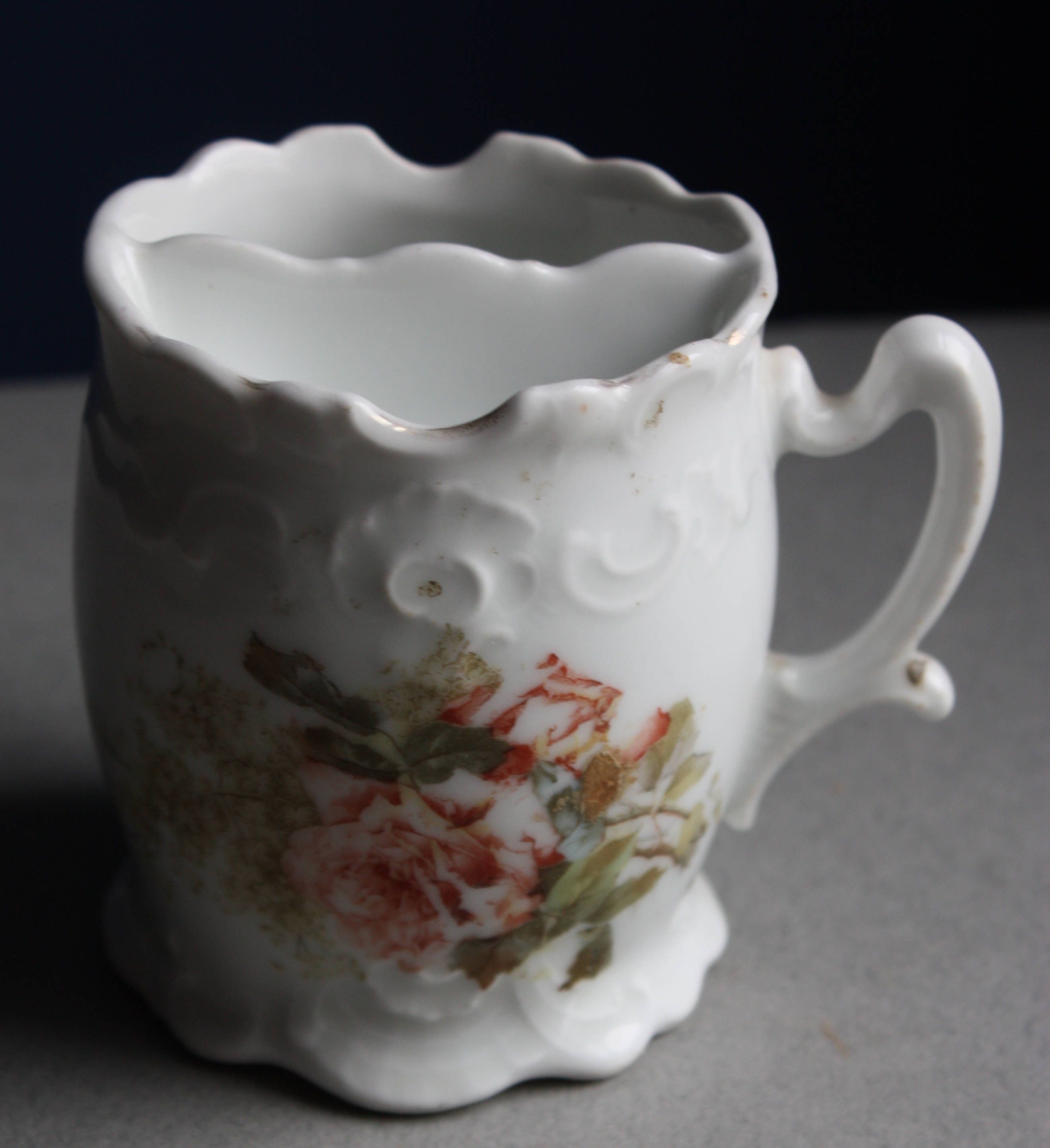 RESERVED FOR M Antique Partitioned Shaving Mug