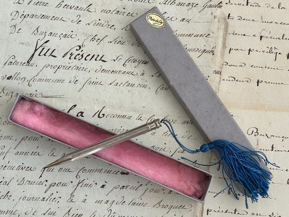 Sterling Silver Mechanical Pencil from Heras of Barcelona, Circa 1930s, in Original Box