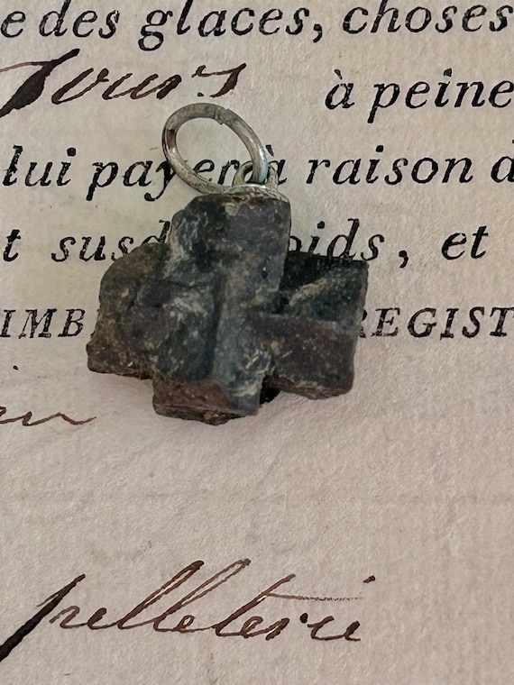 Cross of Brittany, Staurolite Crystal Pendant, from France