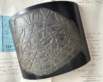 Rare, Flexographic Printing Plate of Map of Paris, Circa Early 1900s