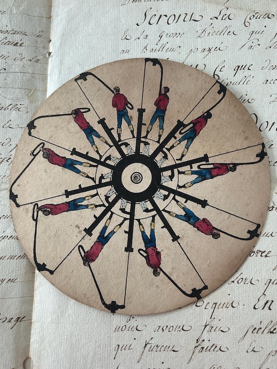 Rare, Pre-Cinema, Early Animation Phenakisticope Disc, Circa 1830s, France