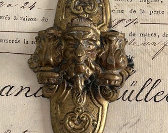 L. Pinet, Antique, Green Man Sconce Backplate, from France