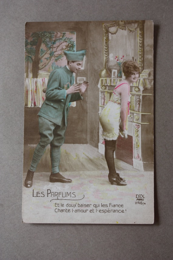 WWI Era French Postcard, "Les Parfums," by DIX Publishers of Paris