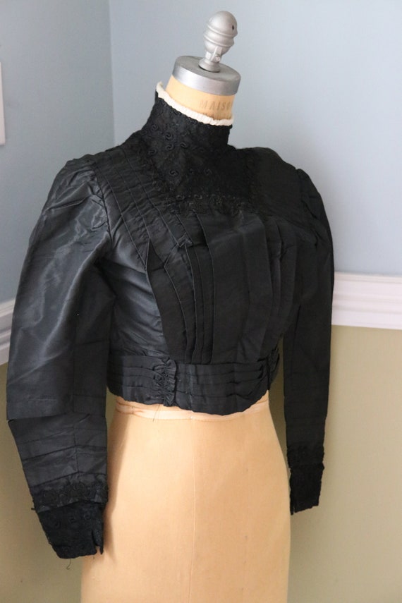Victorian Black Silk Mourning Blouse