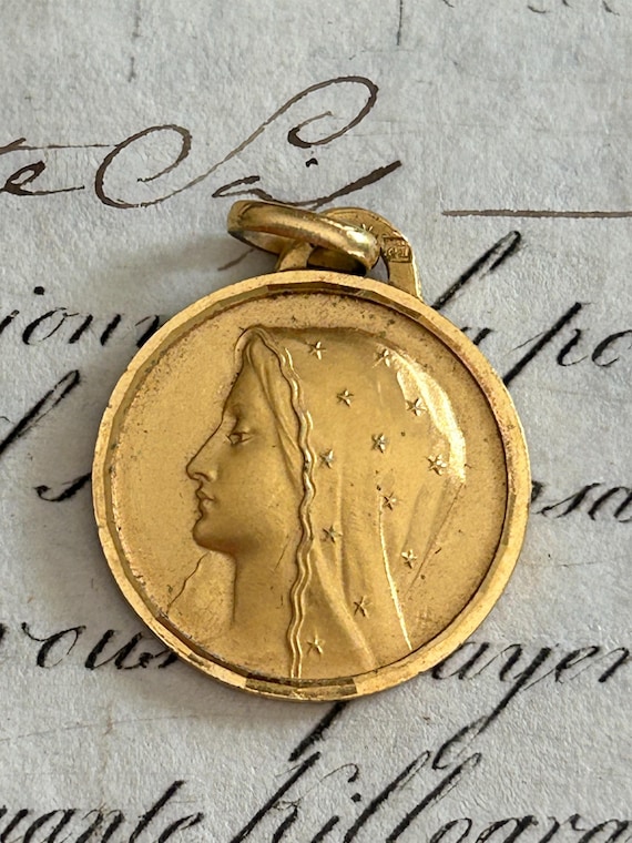 French, Gold-Plated Our Lady of Lourdes Medal
