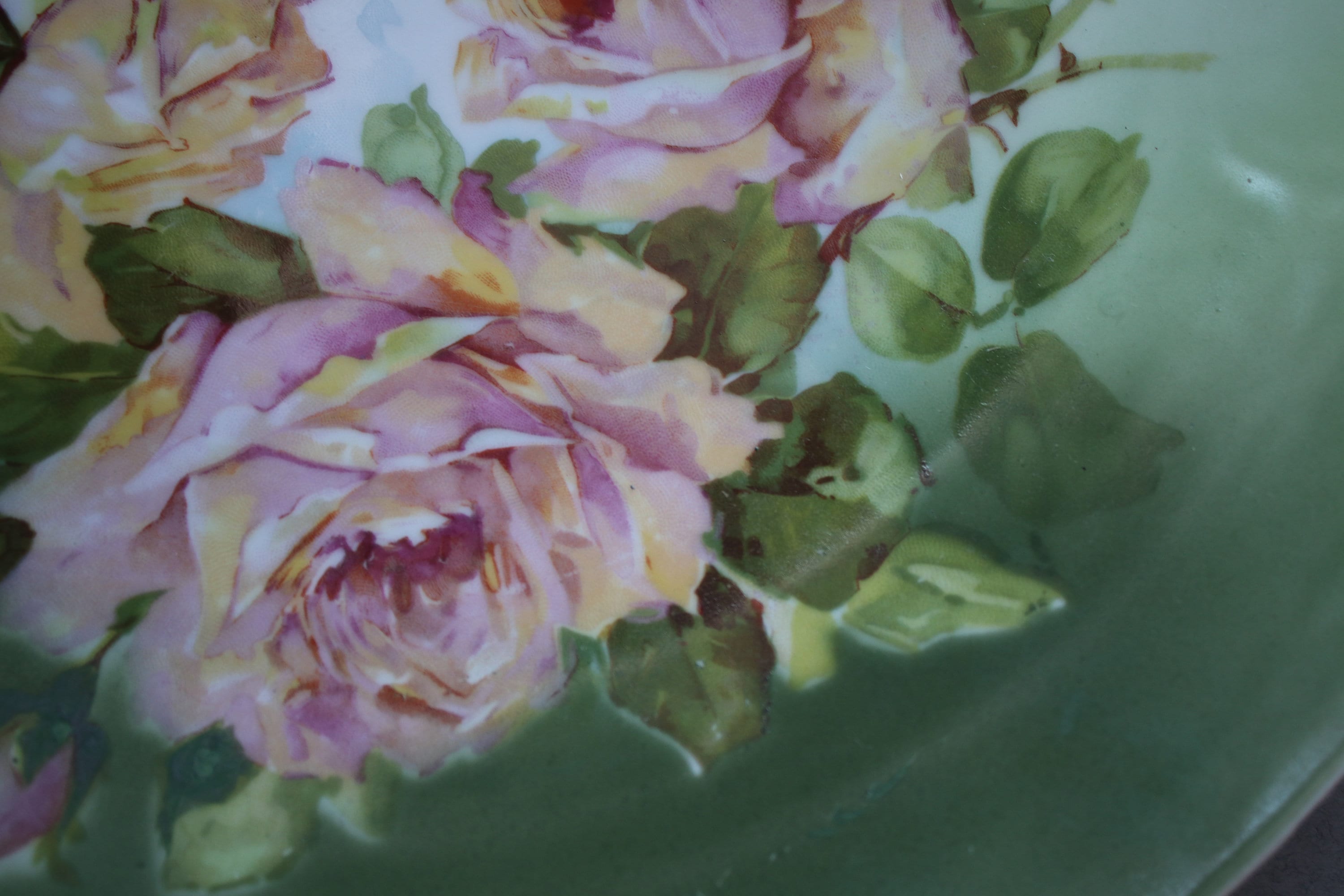 Antique, Porcelain, Three Crown German Plate with Roses