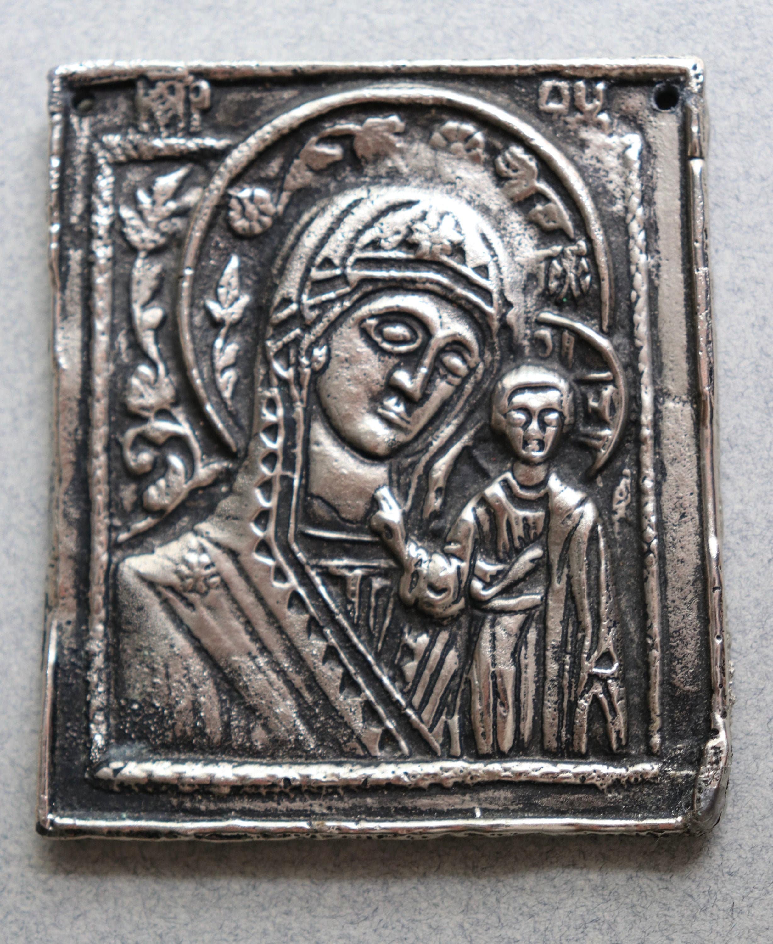 Our Lady of Kazan kazanskaya Russian Cast Metal Plaque Icon - Etsy