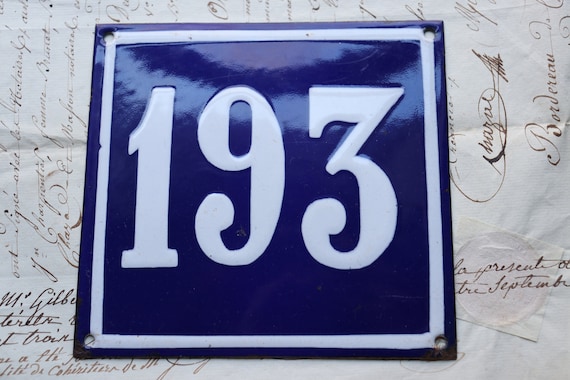 Vintage, Enamel House Numbers, from France