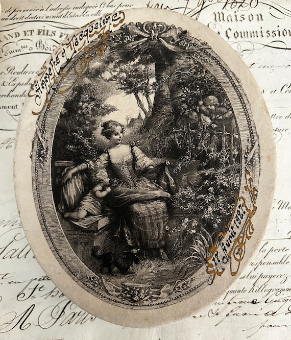 French, Commemorative Baptismal Dragée Box from 10/20/1929
