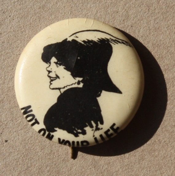 Celluloid, "Not on Your Life," Hassan Cigarettes, Vintage, Pin Back Button