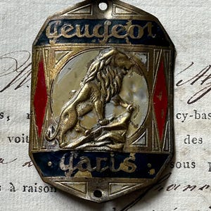 Peugeot Head Badge, from France, Circa 1930s