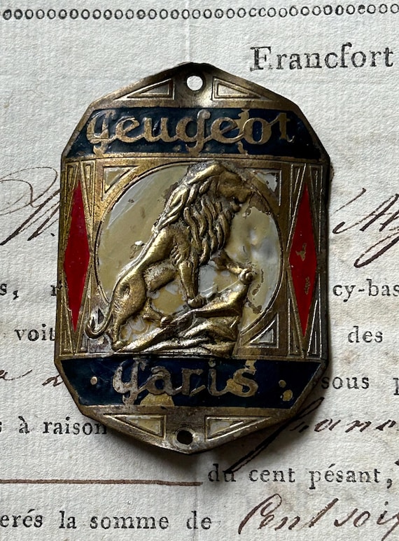Peugeot Head Badge, from France, Circa 1930s