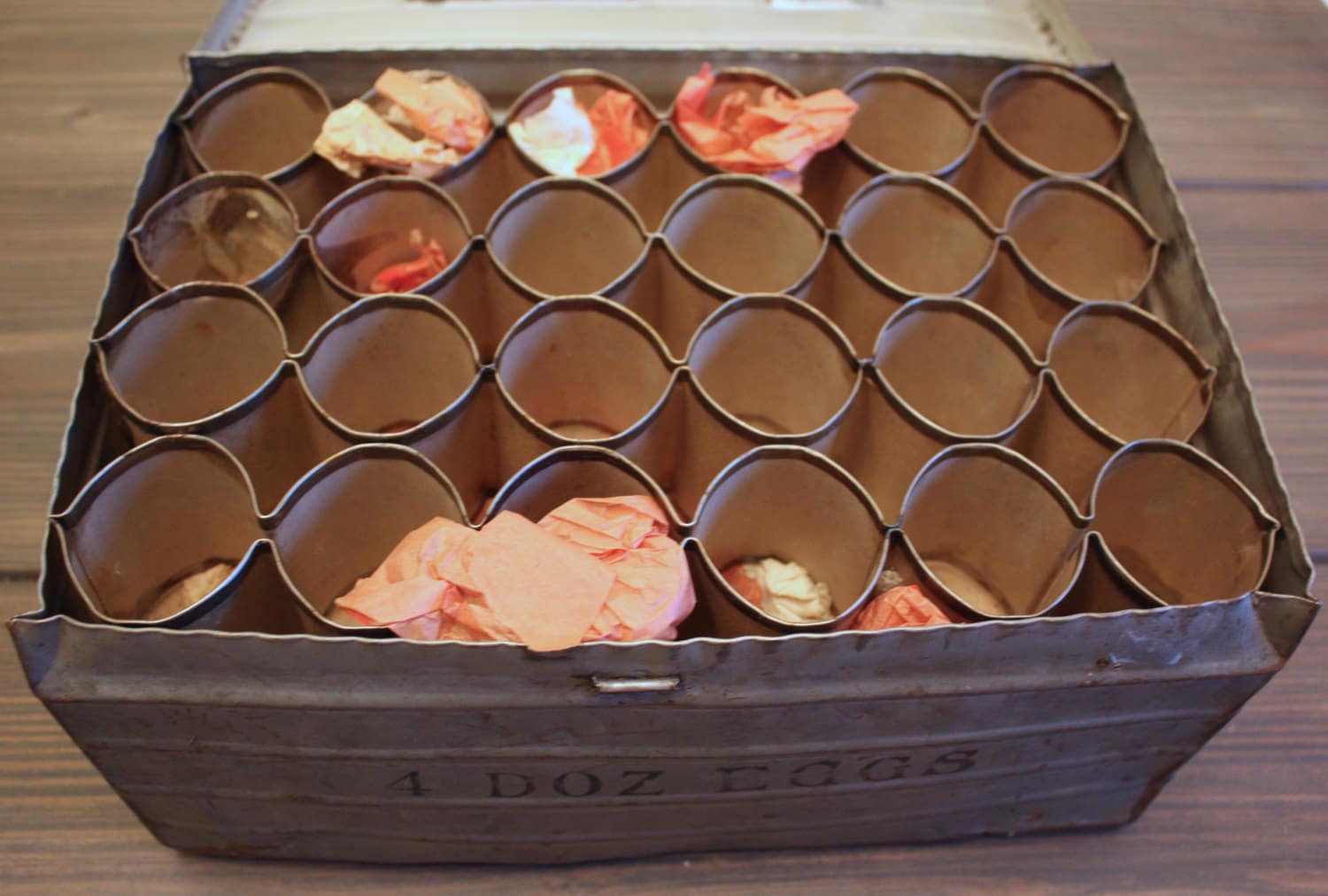 Vintage Metal Egg Crate