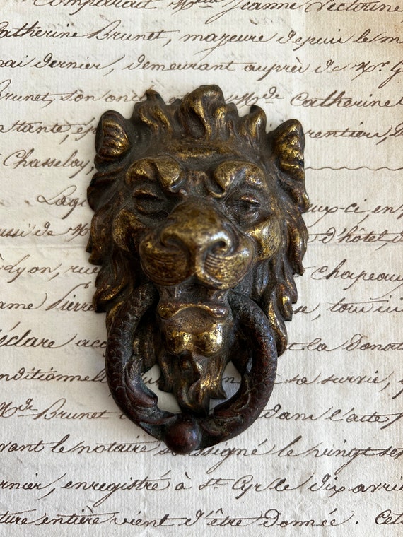 French Empire Style/Neoclassical Lion Door Knocker, Circa 1800s