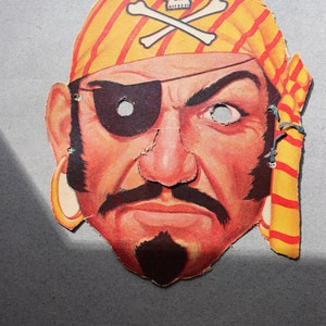 Vintage Pirate Cardboard Mask from Kellogg's Cornflakes, Circa 1950s image 1