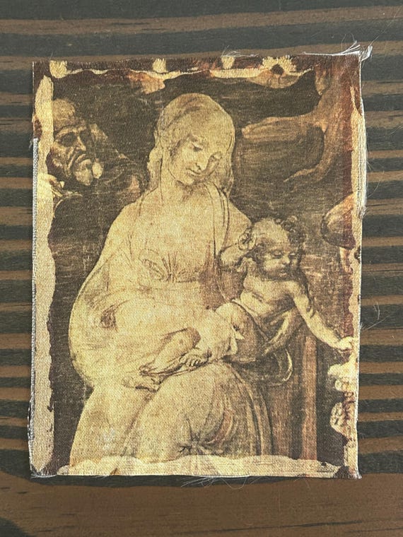 Adoration of the Magi by da Vinci on Silk or Rayon