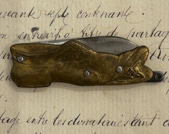 Antique, French, Figural Pocket Knife of Mouse in Shoe